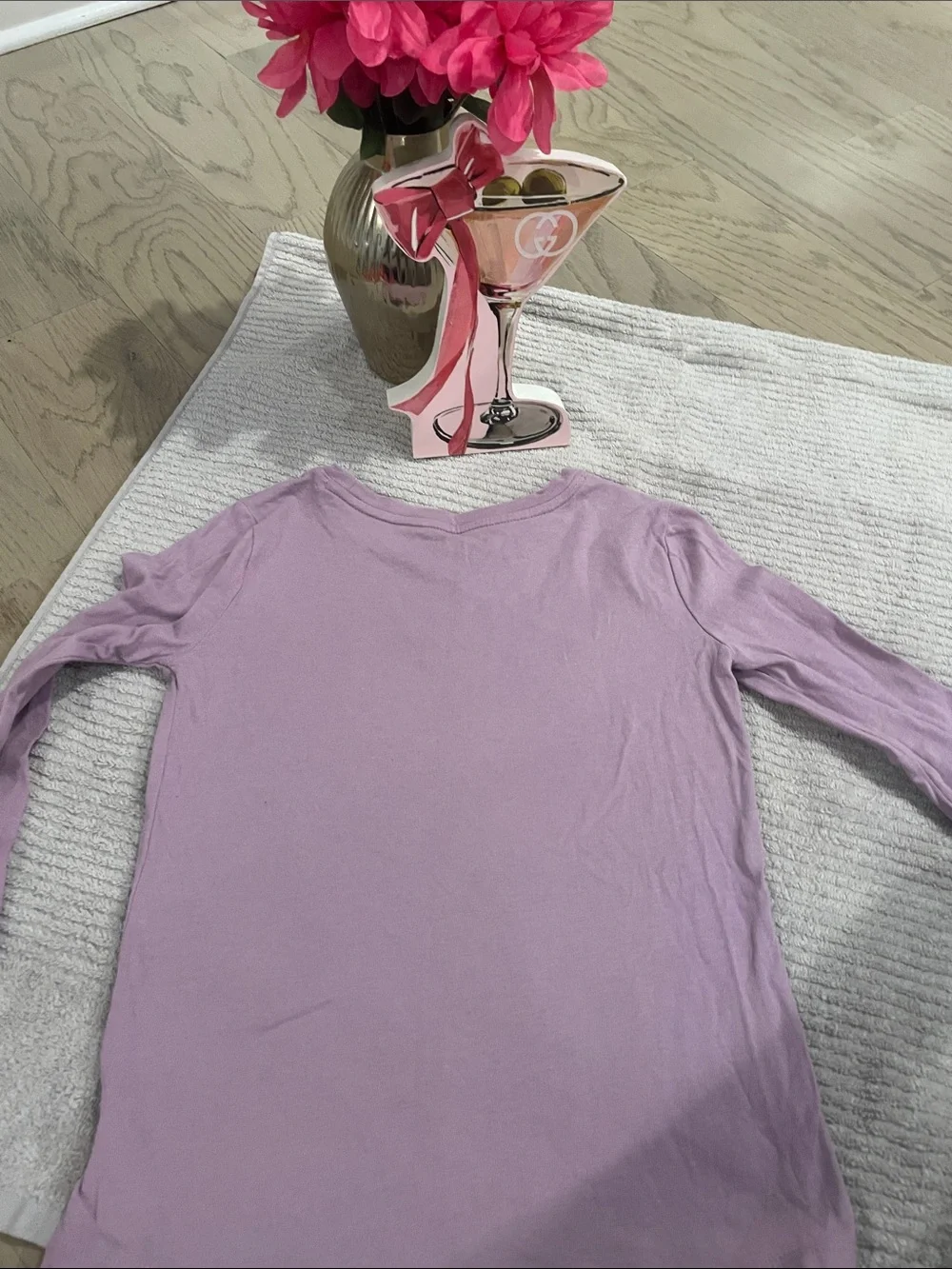 GAP Lavender Long Sleeve Tee with White Logo